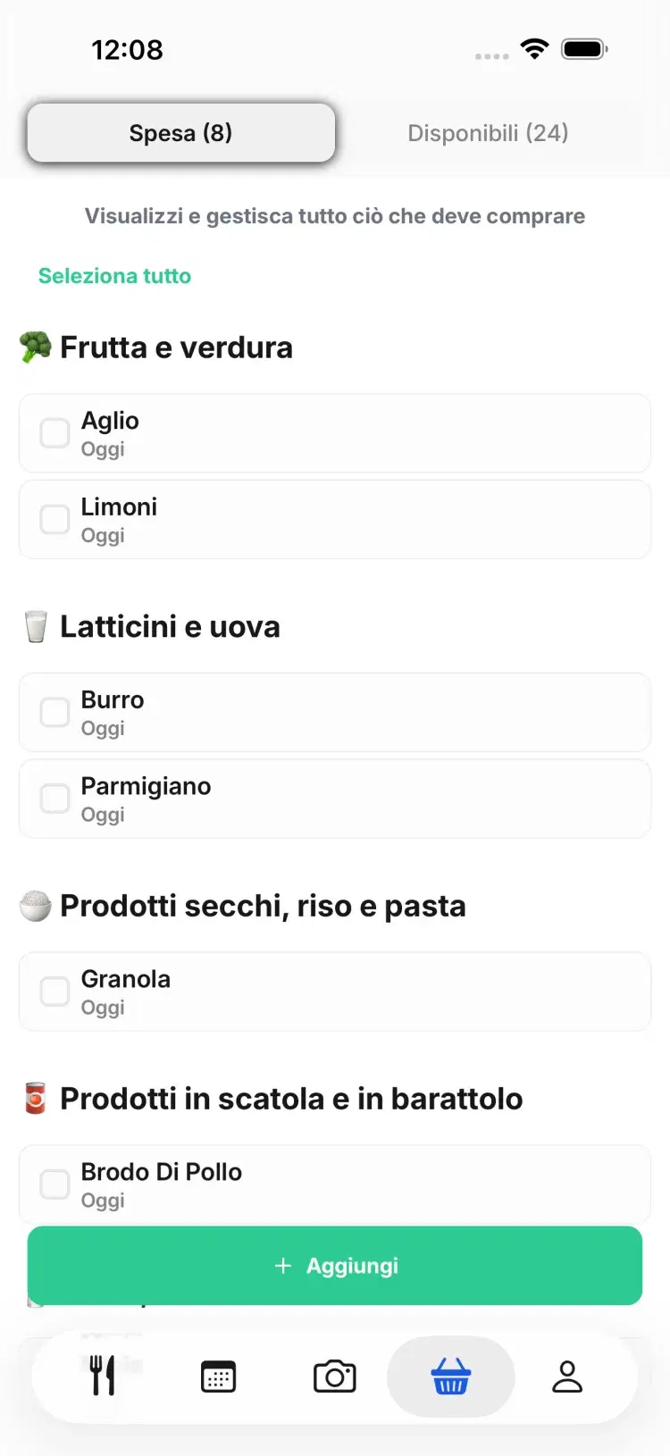Una lista della spesa che si scrive da sola