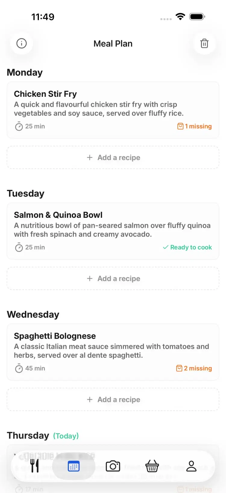 Plan your week in minutes