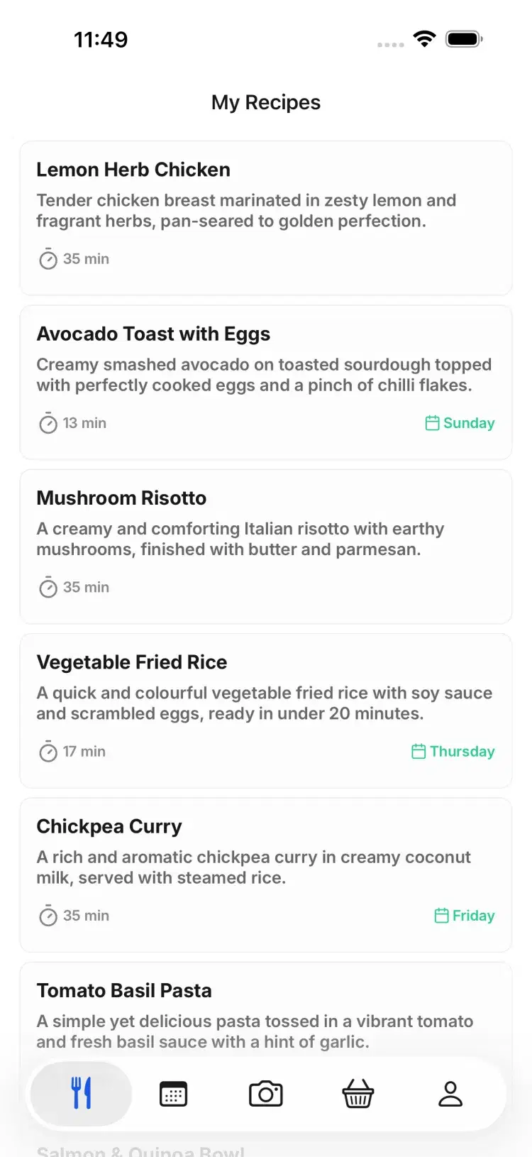 Recipes from what you already have