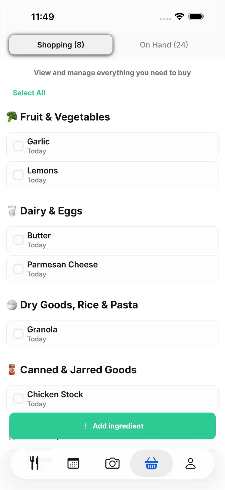 A shopping list that writes itself