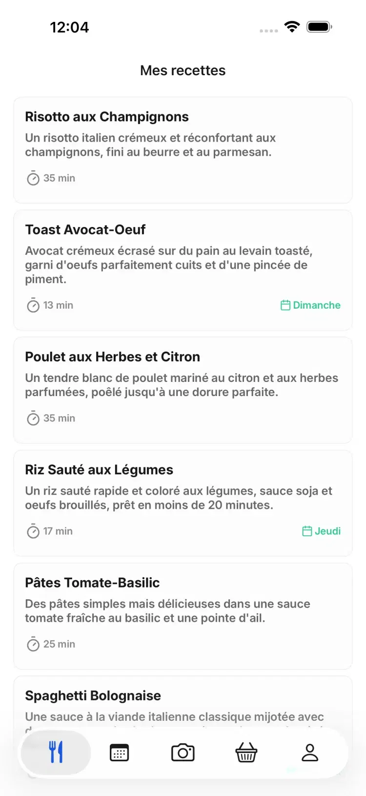Recipes from what you already have