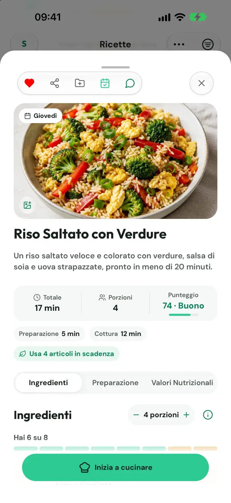 I valori nutrizionali a portata di mano